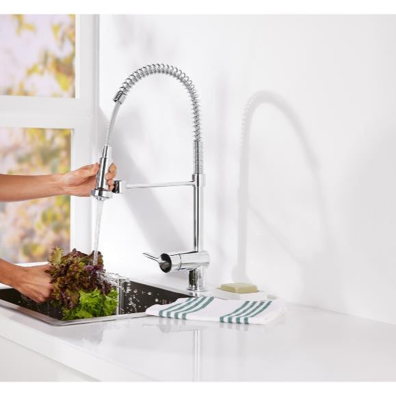 LIVARNO Home Modern Kitchen Faucet with Pull-Out Dual Spray, Energy-Saving