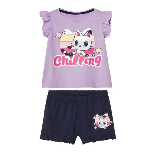 Disney Girls' Pajamas Set Short Sleeve Ruffle Pure Cotton