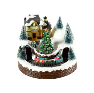 LIVARNO Home Magical LED Christmas Village with Moving Train and Music