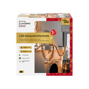 LIVARNO Home 1000 LED Warm White String Lights: 8 Modes, Timer