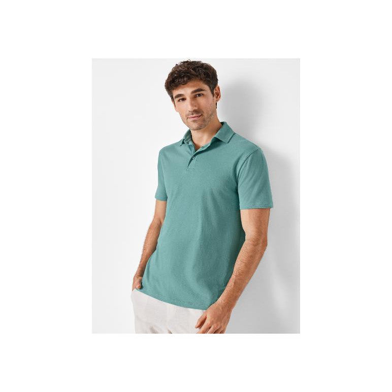 LIVERGY® Men's Polo Shirt with Linen and Cotton