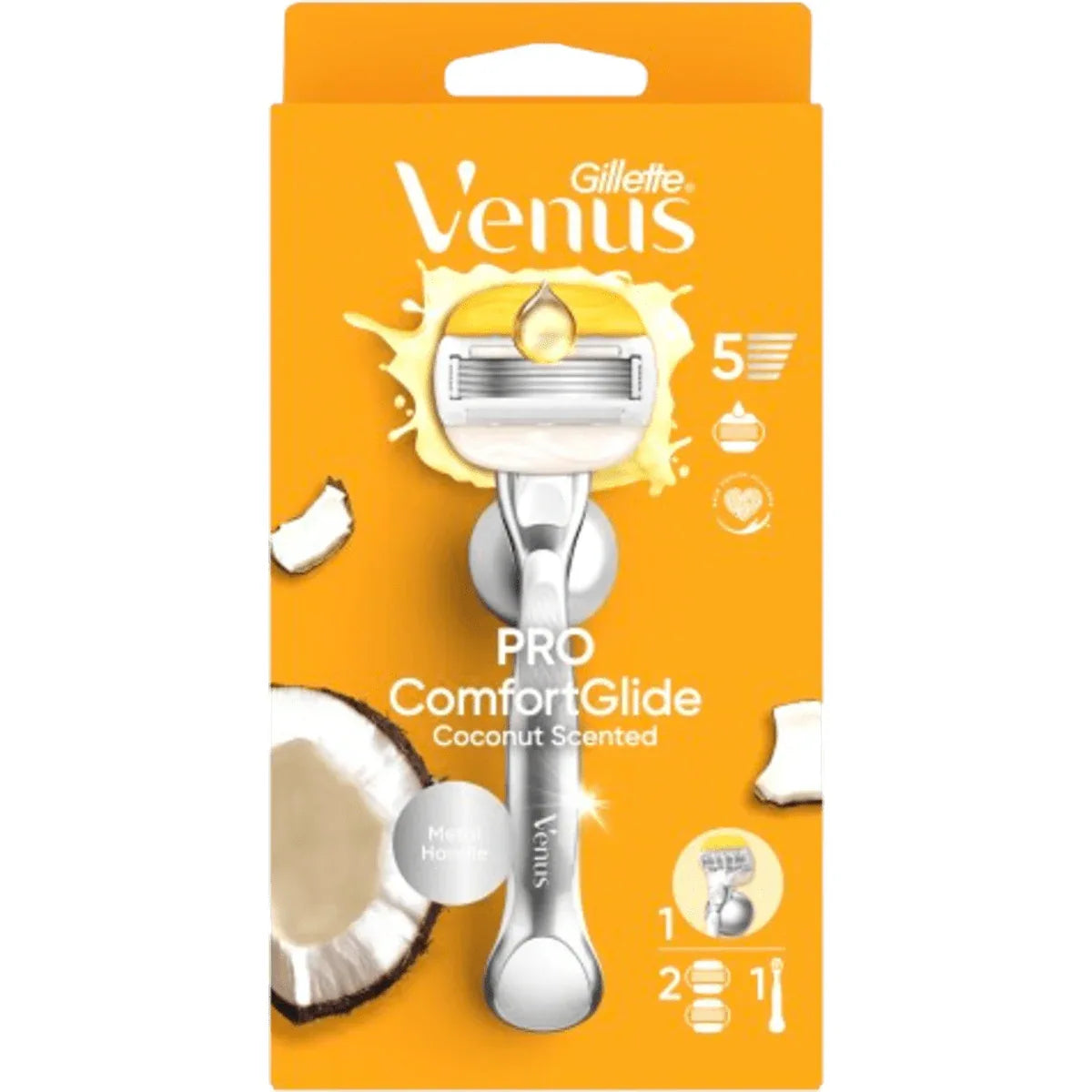 Gillette Venus Comfortglide Coconut Women's 5-Blade Razor with 2 Refills - Gomix Brands Outlet