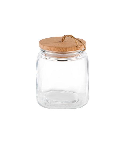 Clear Glass Jar with Wooden Lid – 2L – Stellinox