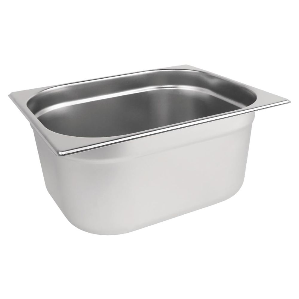 Vogue Stainless Steel 1/2 GN Gastronorm Pan 150mm 9L