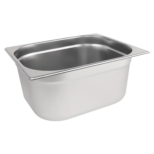 Vogue Stainless Steel 1/2 GN Gastronorm Pan 150mm 9L