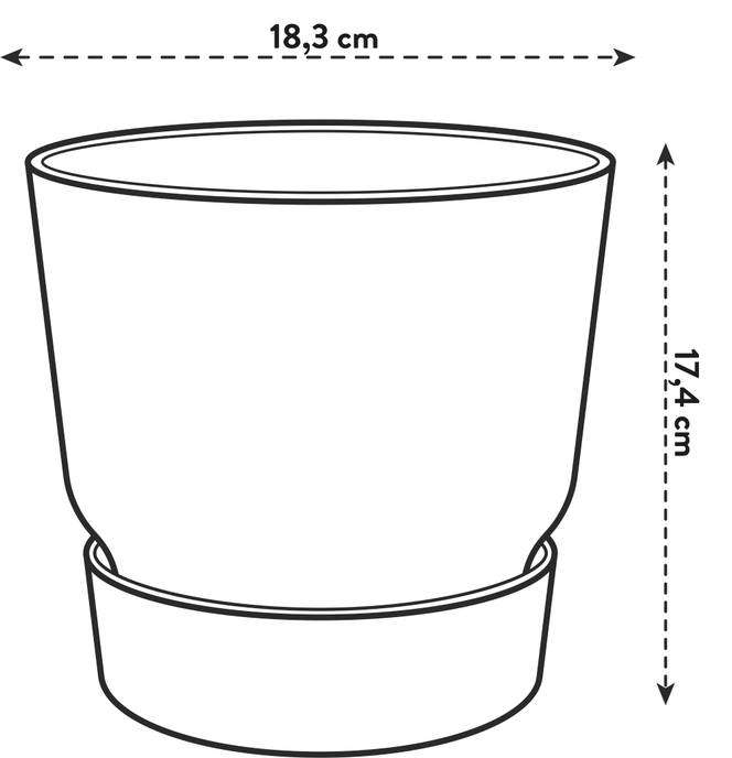 Elho Greenville Round 18cm Living Black Recycled Plastic Self-Watering Planter Pot