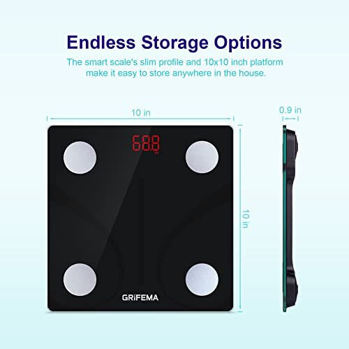 GRIFEMA Smart Bluetooth Bathroom Scale: Body Composition Monitor, BMI, Fat Tracking