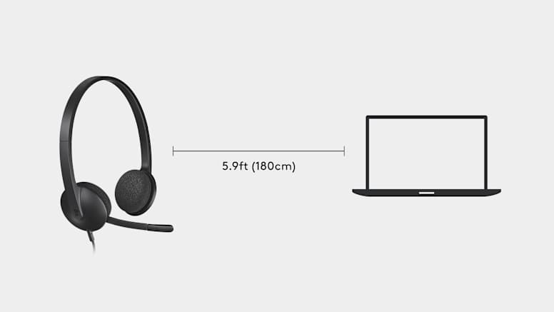 Logitech H340 USB PC Headset with Noise-Canceling Mic for Clear Digital Audio