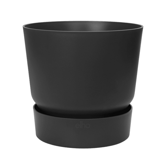 Elho Greenville Round 16cm Living Black Self-Watering Recycled Plastic Flower Pot