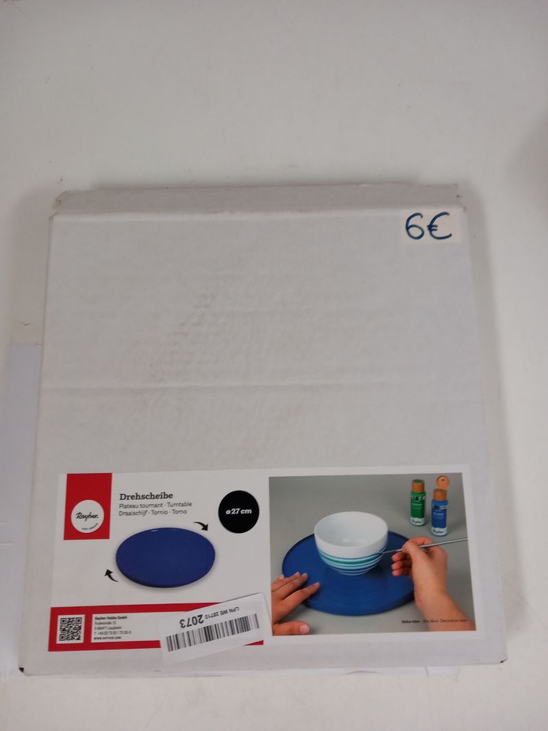 Versatile Blue Plastic Modeling Turntable for Pottery, Ceramics, and Painting Projects