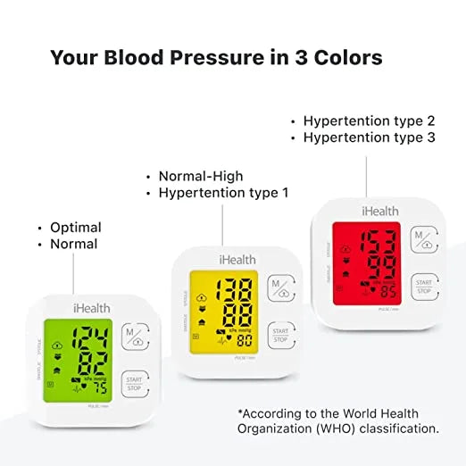 iHealth Track Smart Upper Arm Blood Pressure Monitor, Easy Color Display
