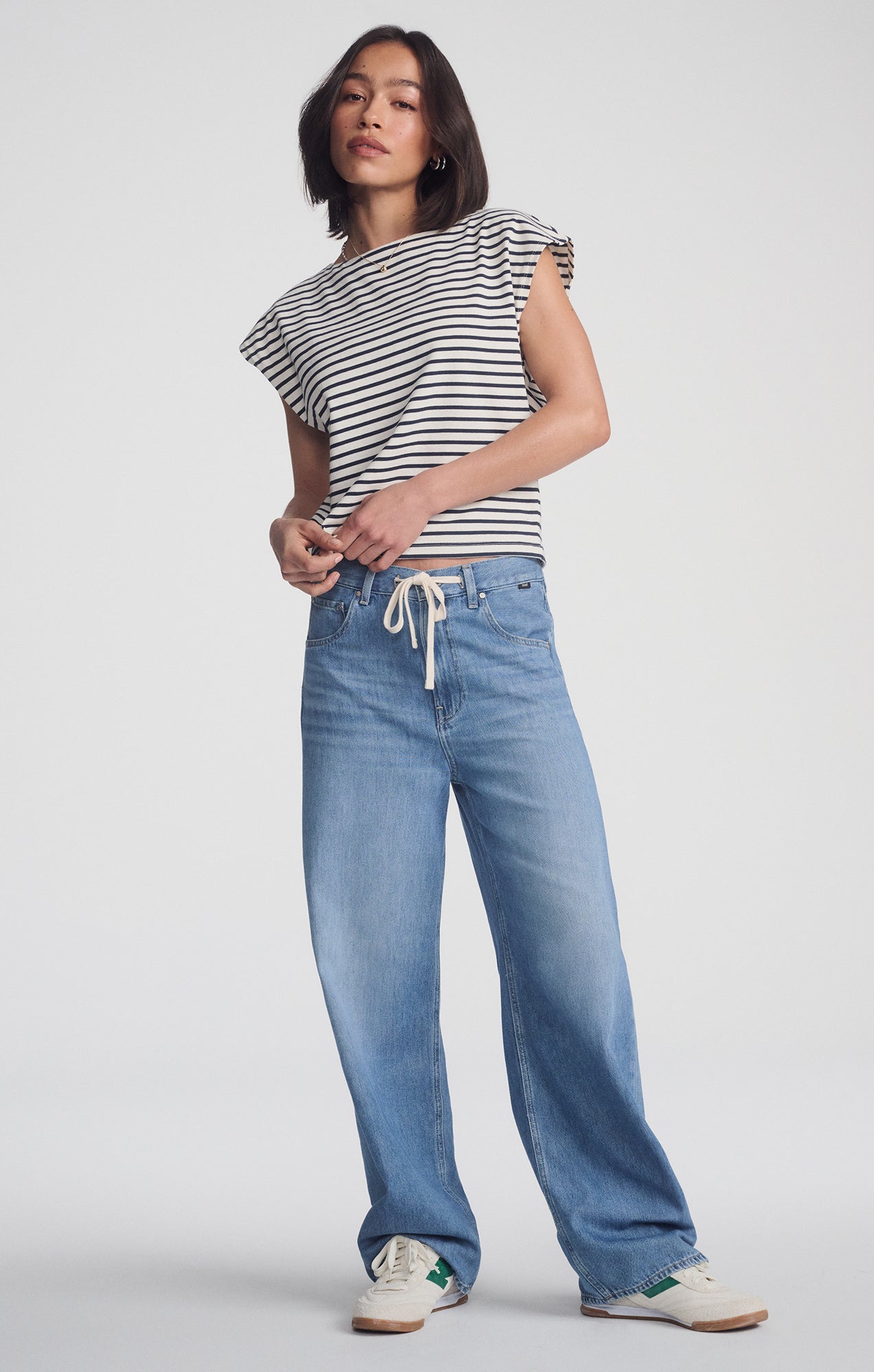 Mavi Nella Wide-Leg Light Blue Denim Jeans with High Rise