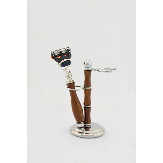 Premium Wooden Shaving Stand with Stainless Steel Base - Gomix Brands Outlet