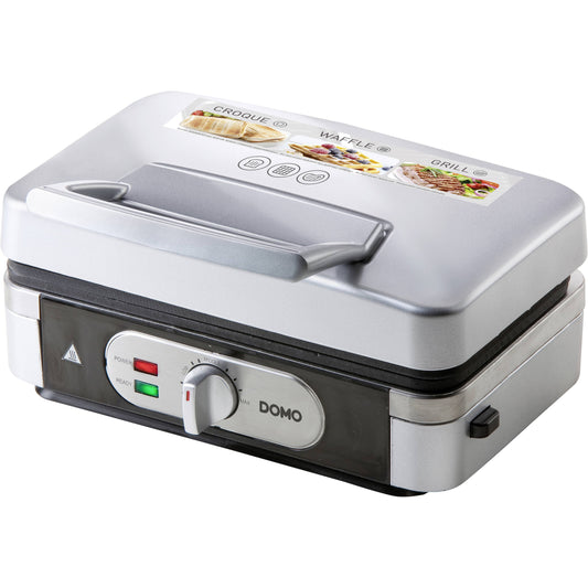 Domo DO9136C 3-in-1 Sandwich Waffle Grill Toaster, Removable Non-Stick Plates