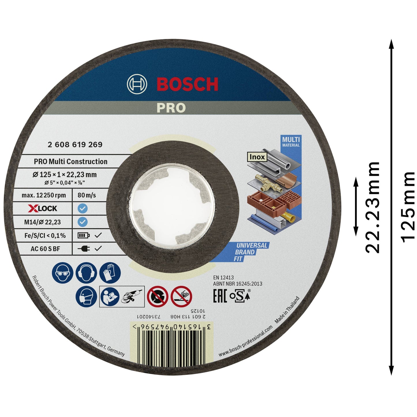 Bosch X-LOCK 125mm Multi-Construction Straight Cutting Disc for Various Materials - Gomix Brands Outlet