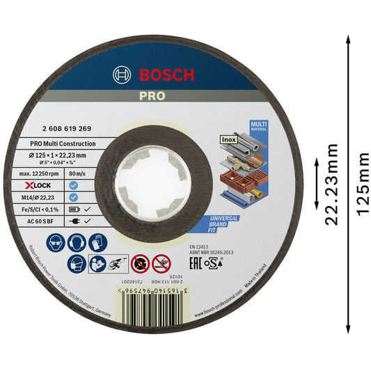 Bosch X-LOCK 125mm Multi-Construction Straight Cutting Disc for Various Materials - Gomix Brands Outlet