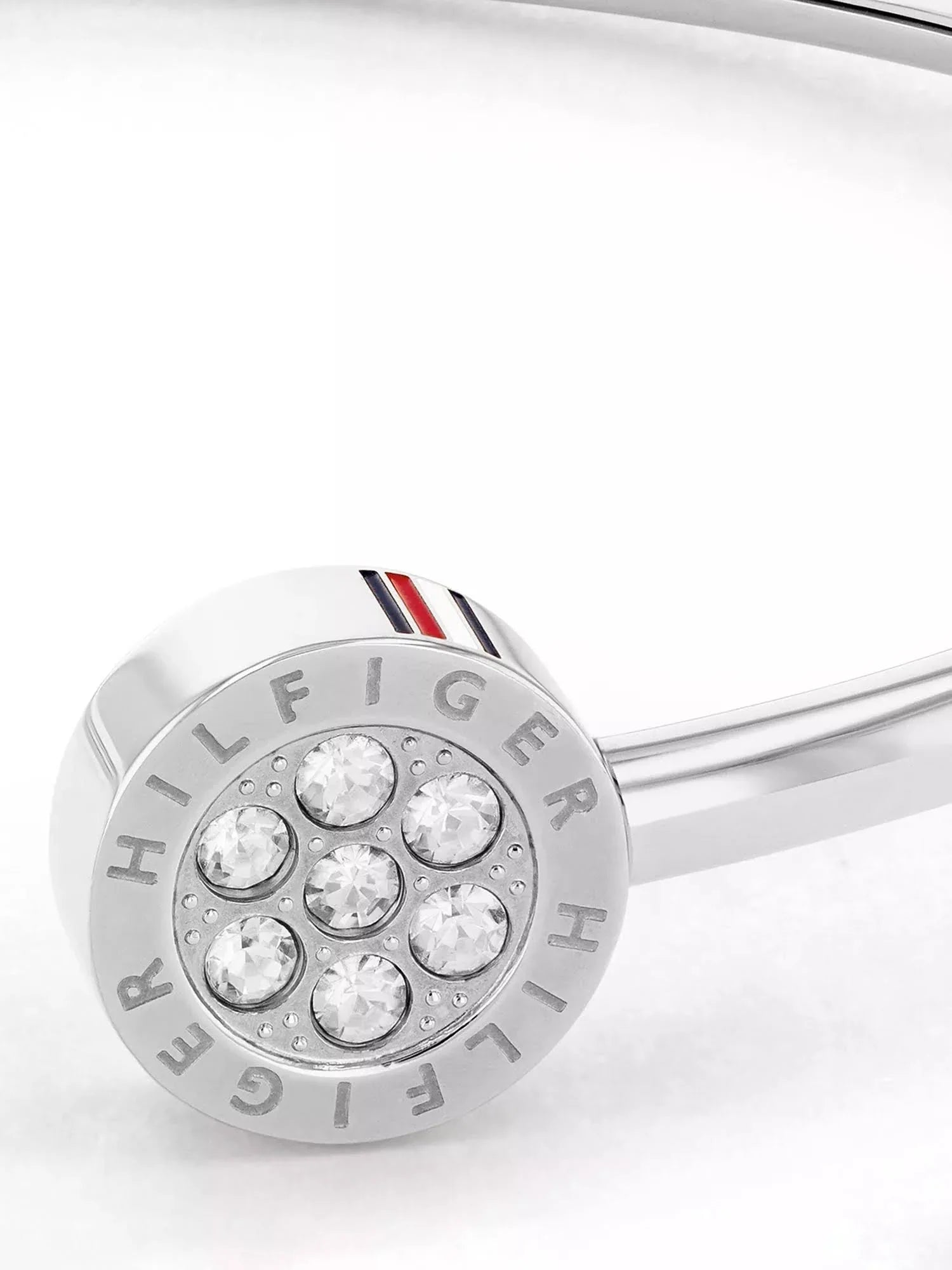Elegant Tommy Hilfiger Stainless Steel Crystal Bangle for Women