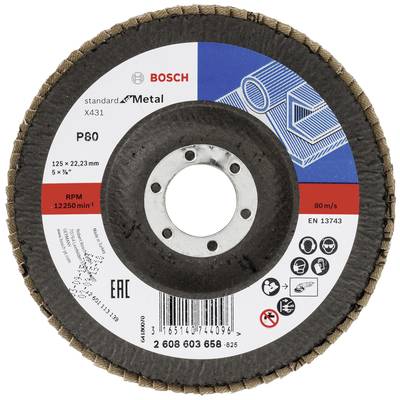 Bosch X431 125mm Flap Disc P80 Zirconia Oxide 22.23mm Bore