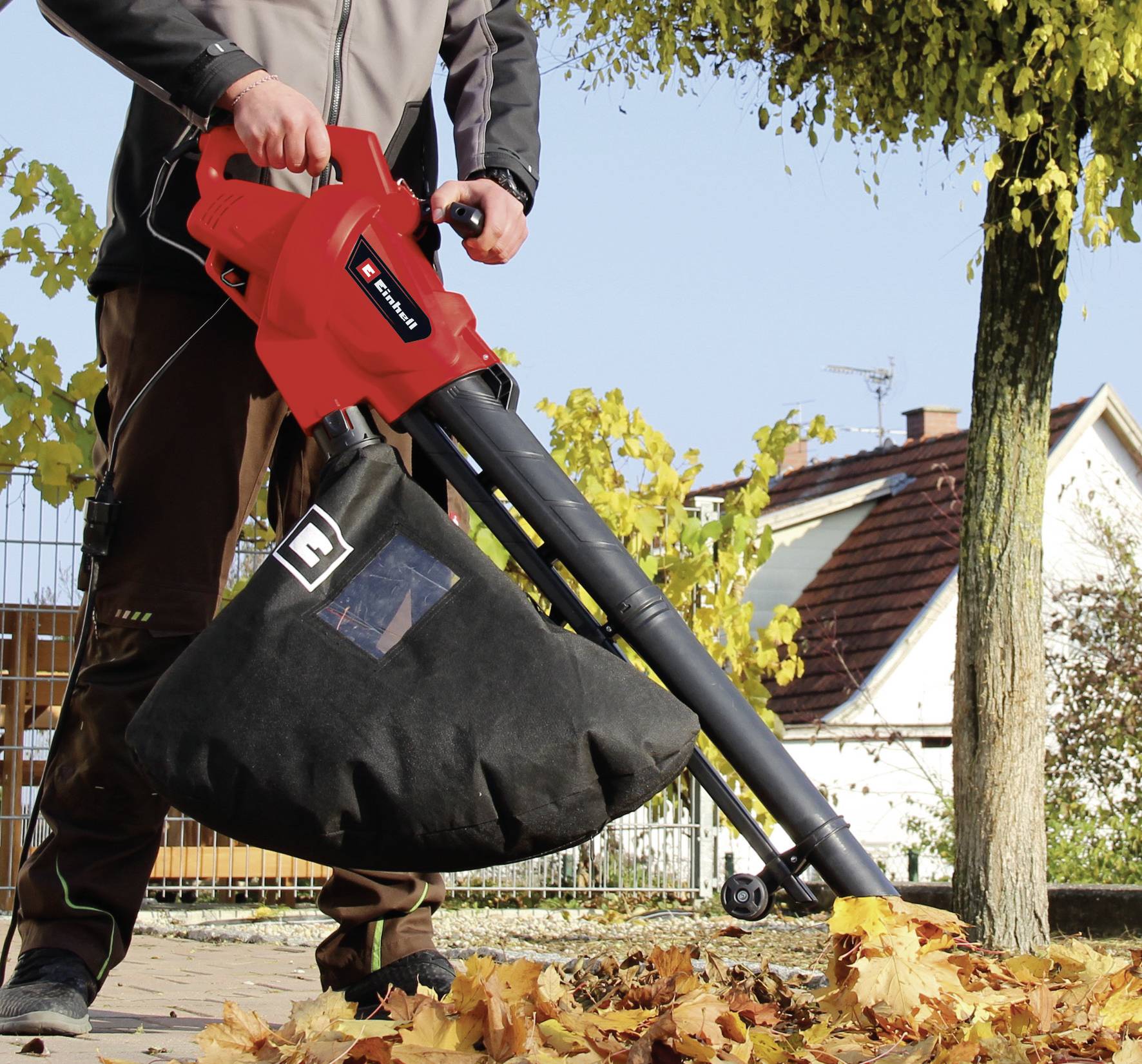 Powerful Einhell GC-EL 3024 E Electric Leaf Blower Vacuum with Shoulder Strap