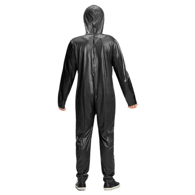 Vibrant Men's Neon Skeleton Costume Full Body Jumpsuit Hooded Halloween Party Outfit - Gomix Brands Outlet