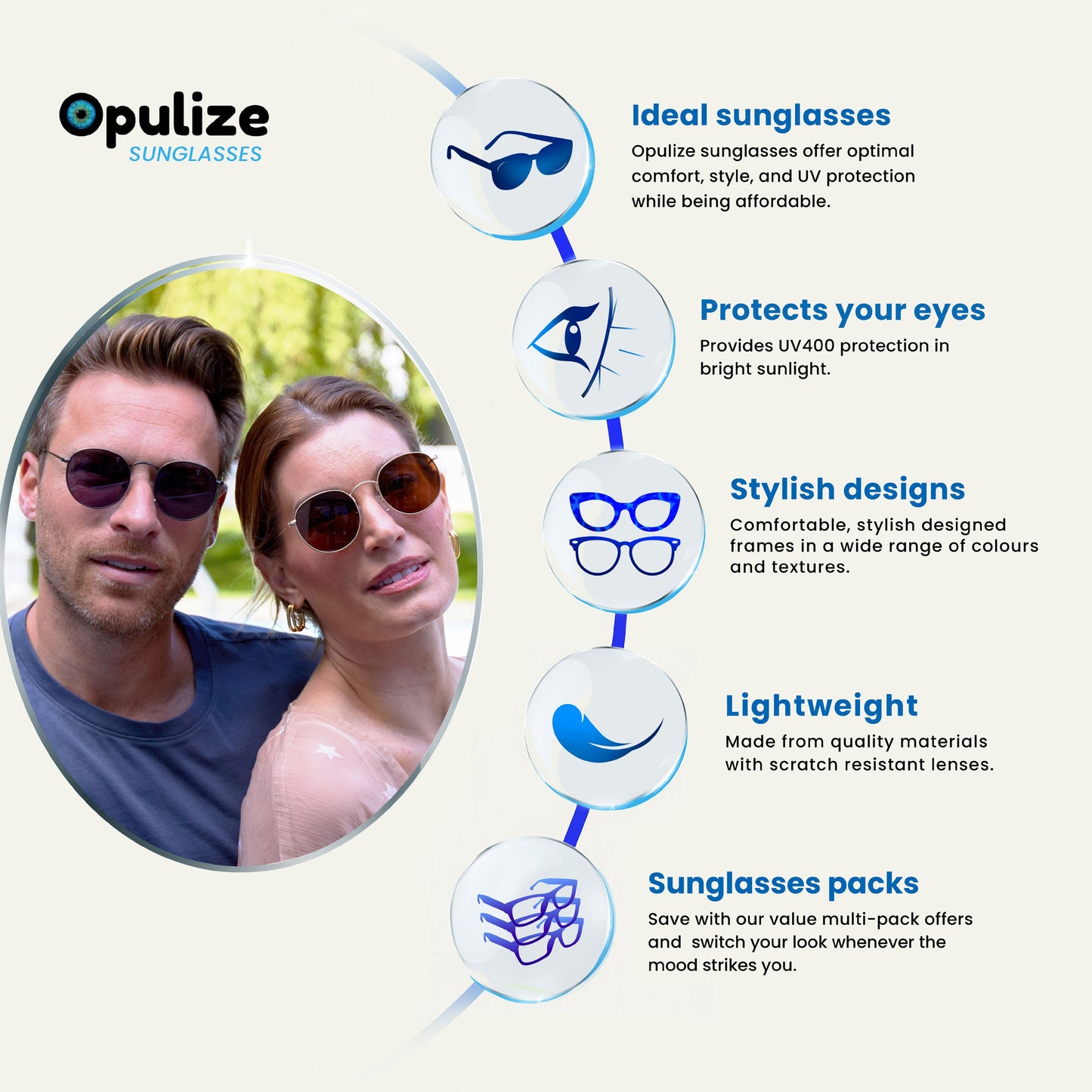 ZEN Small Round Unisex Sunglasses with UV400 Tinted Lenses