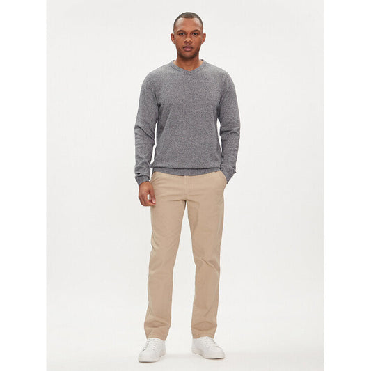 Jack & Jones Men's Classic Basic Fit Blue Crew Neck Long Sleeve Knit Sweater