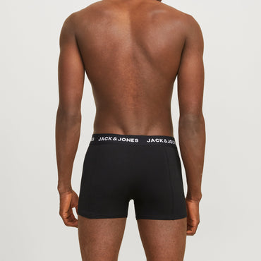 Jack & Jones Men's 3-Pack Black Cotton Stretch Trunks Boxer Briefs Underwear