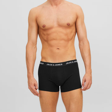 Men's Jack & Jones Huey 7-Pack Cotton Stretch Trunks - Black