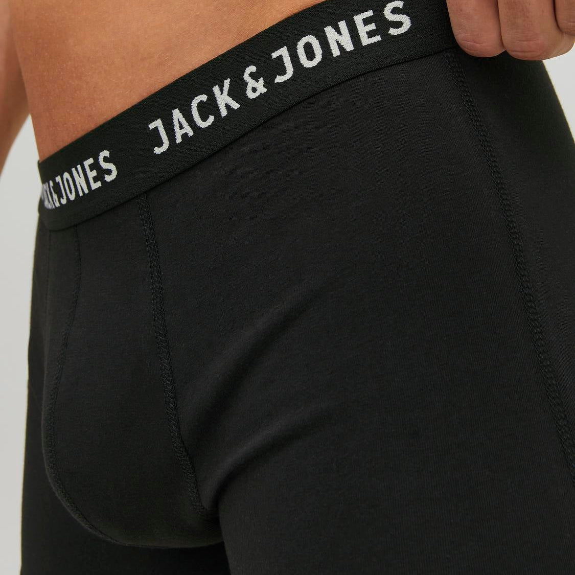 Jack & Jones Men's Black Cotton Stretch 2-Pack Trunks Underwear