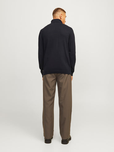 Men's Organic Cotton Regular Fit Turtleneck Sweater for Winter Comfort