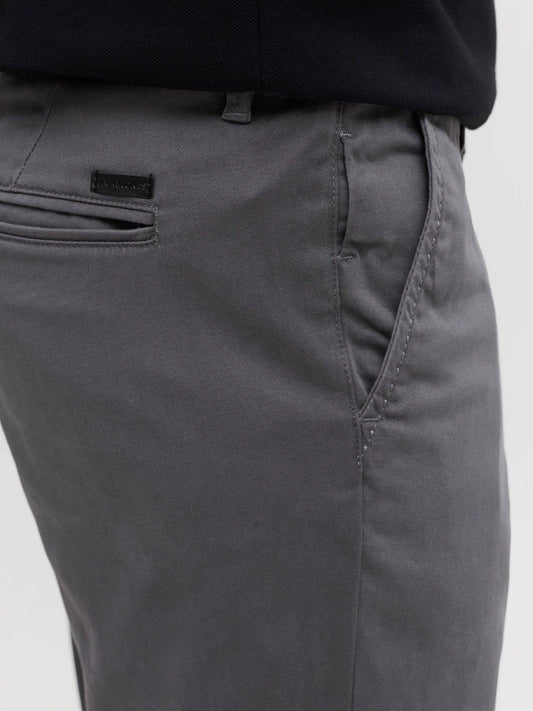 Jack & Jones Men's Slim Fit Low-Rise Dark Grey Chino Pants - Stretch Cotton Blend - Gomix Brands Outlet