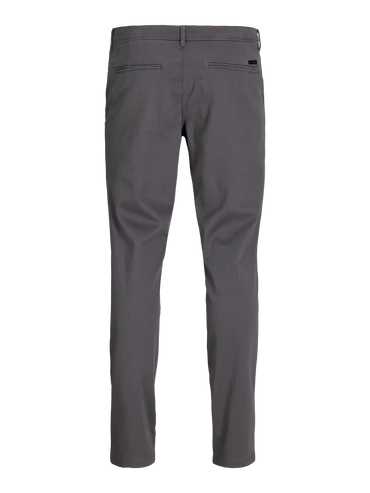 Jack & Jones Men's Slim Fit Low-Rise Dark Grey Chino Pants - Stretch Cotton Blend - Gomix Brands Outlet