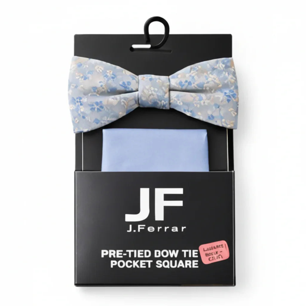 J.F FERRAR PRE-TIED BOW TIE AND POCKET SQUARE - Gomix Brands Outlet