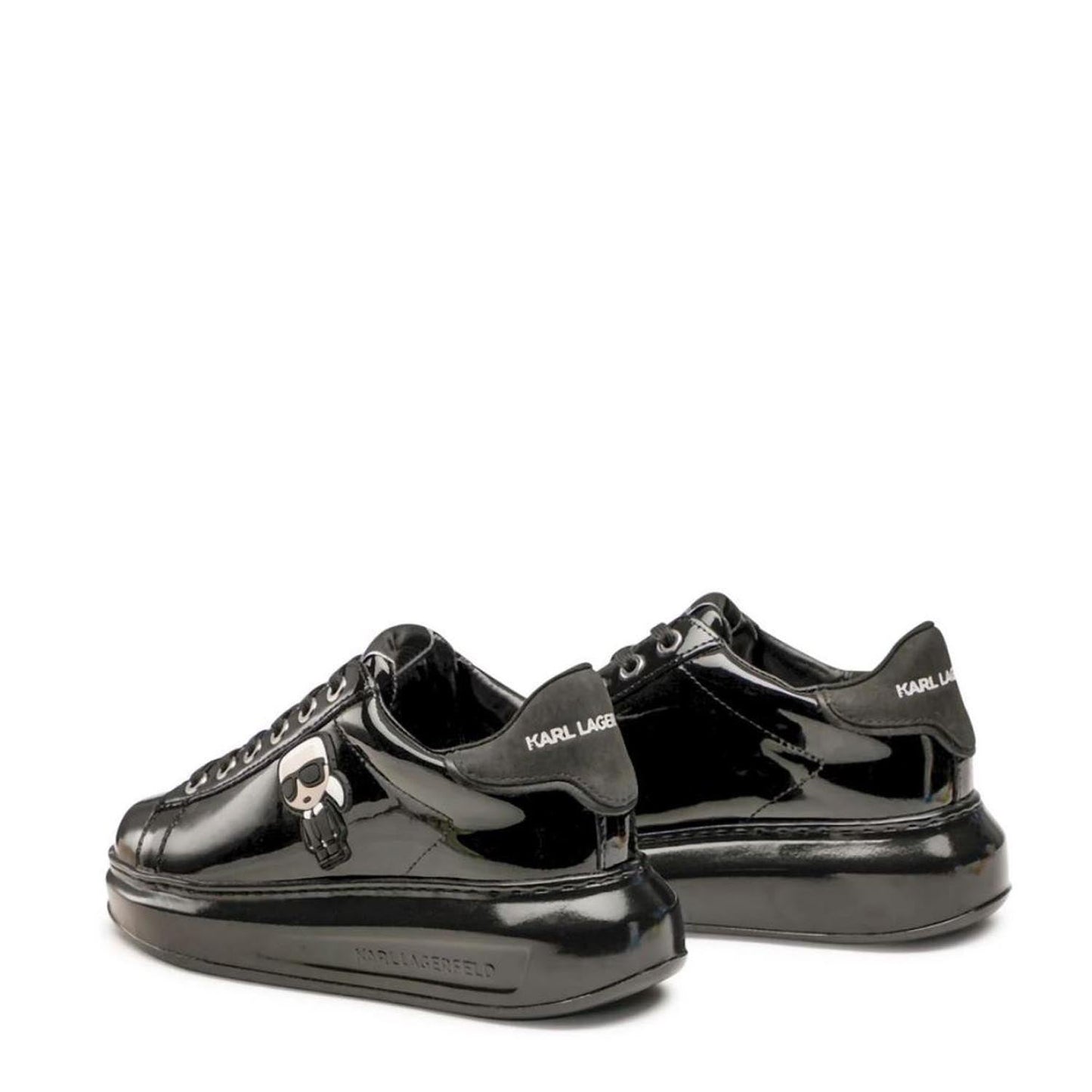 Karl Lagerfeld Kapri Black Calf Leather Logo-Appliqué Sneakers