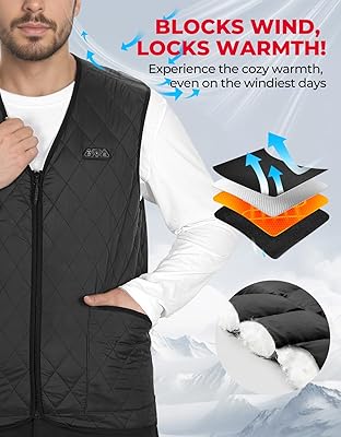 KEMiMOTO Heated Vest with 10000mAh Battery, 6-Zone Warmth