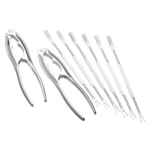 Kitchen Craft Stainless Steel Seafood Dining Set with Crackers & Forks - Gomix Brands Outlet