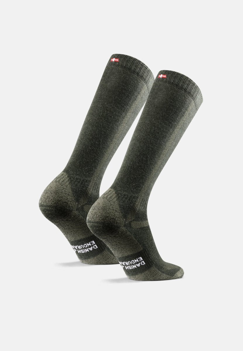 Knee‑High Merino Wool Hiking Socks with Cushioned Calf Protection