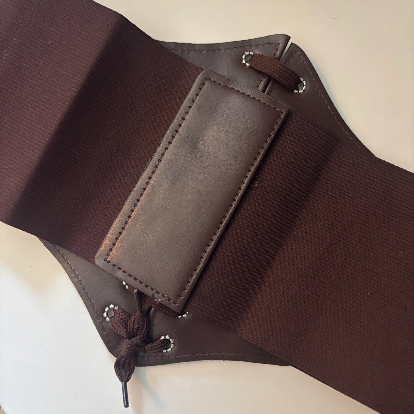 Chic Brown Velcro Lacing Corset Belt - Adjustable Pirate Costume Accessory