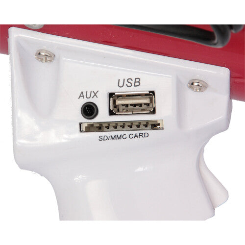High-Power 50W Megaphone with USB, SD, Aux, Recording, and Siren