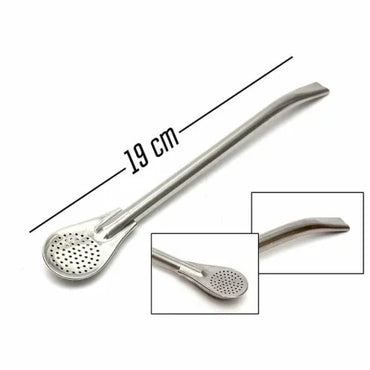 LIZA Stainless Steel Yerba Mate Bombilla Filter Straw 19 cm - Durable & Easy Clean