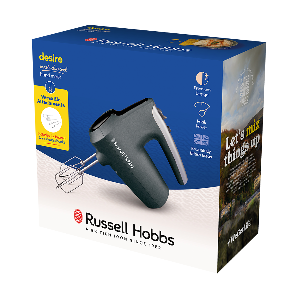 Russell Hobbs Desire Matte Charcoal Hand Mixer 185W