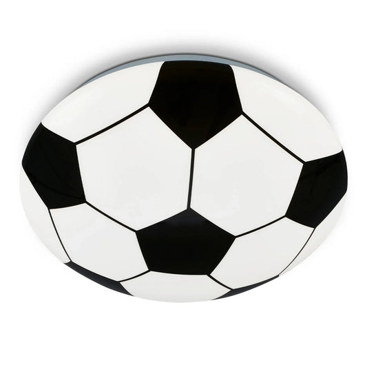 Modern Football Motif LED Ceiling Light, 27.5cm, 12W, 1300lm, White & Black - Gomix Brands Outlet