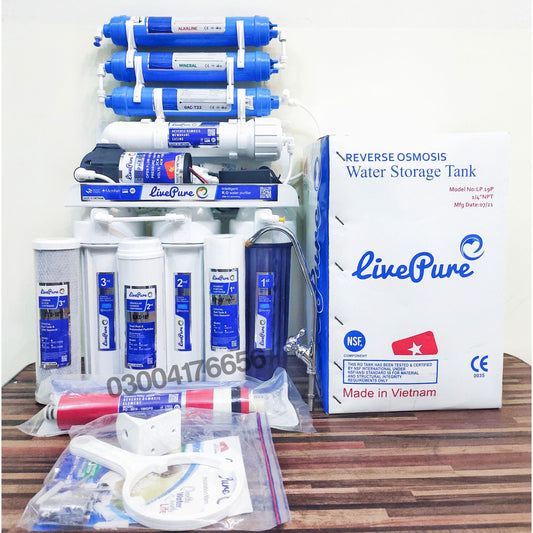 LivePure 7-Stage Alkaline Reverse Osmosis Water Filter System for Home