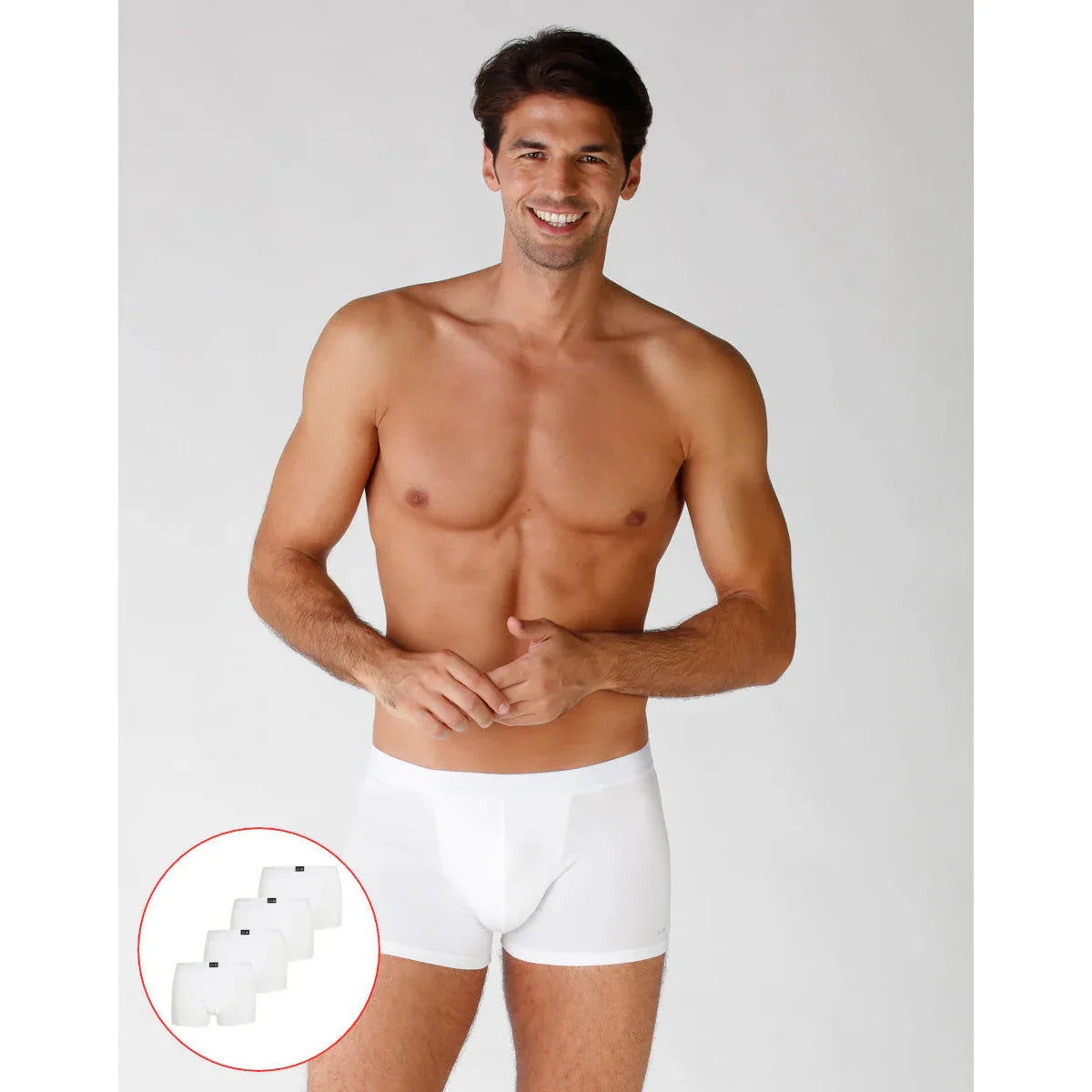 Premium White Cotton Stretch Boxer Briefs - 4-Pack for Ultimate Comfort - Gomix Brands Outlet