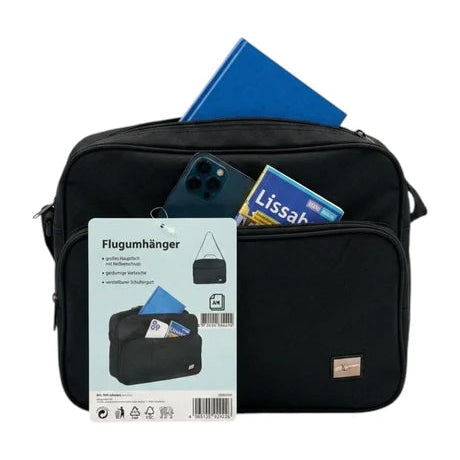 A4 Travel Shoulder Bag – Black Crossbody Messenger Bag