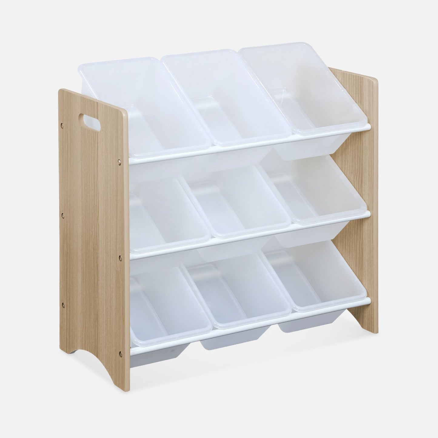 Kids Room Toy Storage Unit, 9 Bins, Durable MDF Wood, Organize Playroom