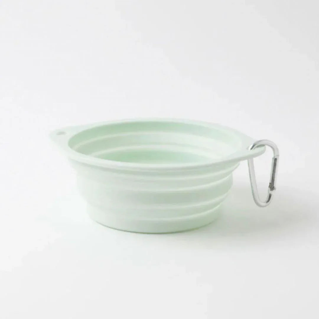moncheri Folding Silicone Travel Dog Food Bowl with Hook - Green - Gomix Brands Outlet