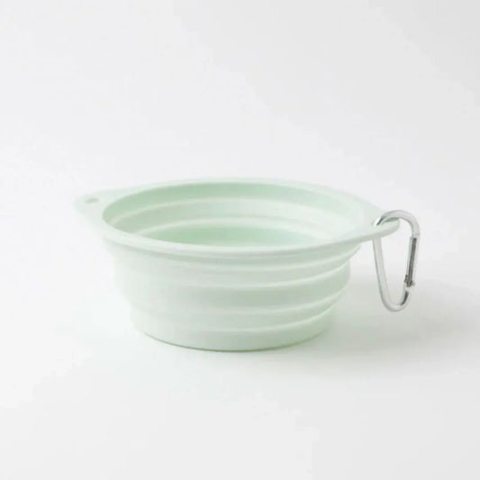 moncheri Folding Silicone Travel Dog Food Bowl with Hook - Green - Gomix Brands Outlet