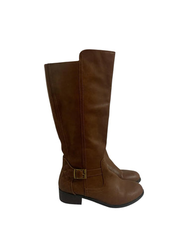 Arizona Women's Brown Knee High Boots Side Zip - Gomix Brands Outlet