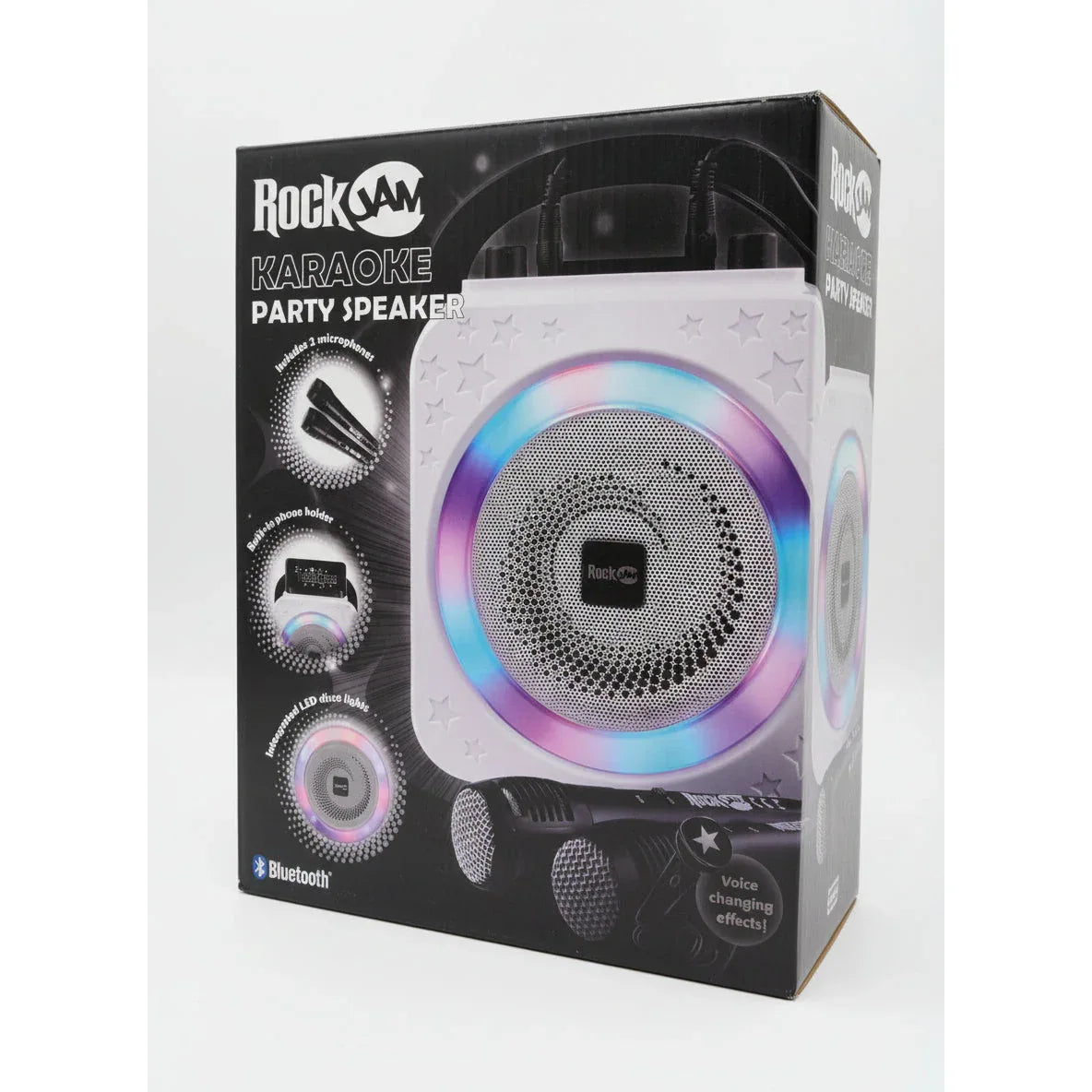 Rockjam Portable Bluetooth Karaoke Party Speaker with Dual Mics & Disco Lights - Gomix Brands Outlet
